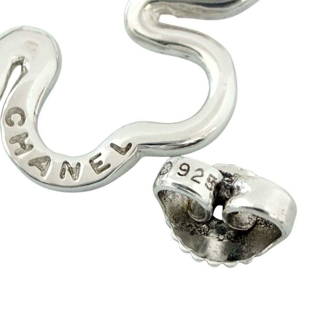 CHANEL Authentic Silver Love Earrings - Picture 7 of 10